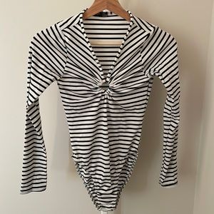 NastyGal Striped Bodysuit